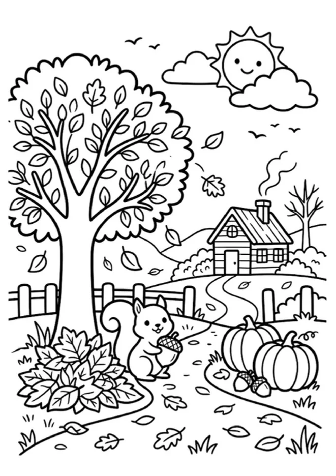 Desenhos Outono para imprimir e colorir - imagem 9